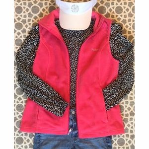 pink Columbia fleece vest sz m